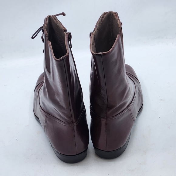 Lorenzo Banfi Leather Lace-up Zip Combat Boots In Cognac Brown Size 38 - Picture 4 of 16
